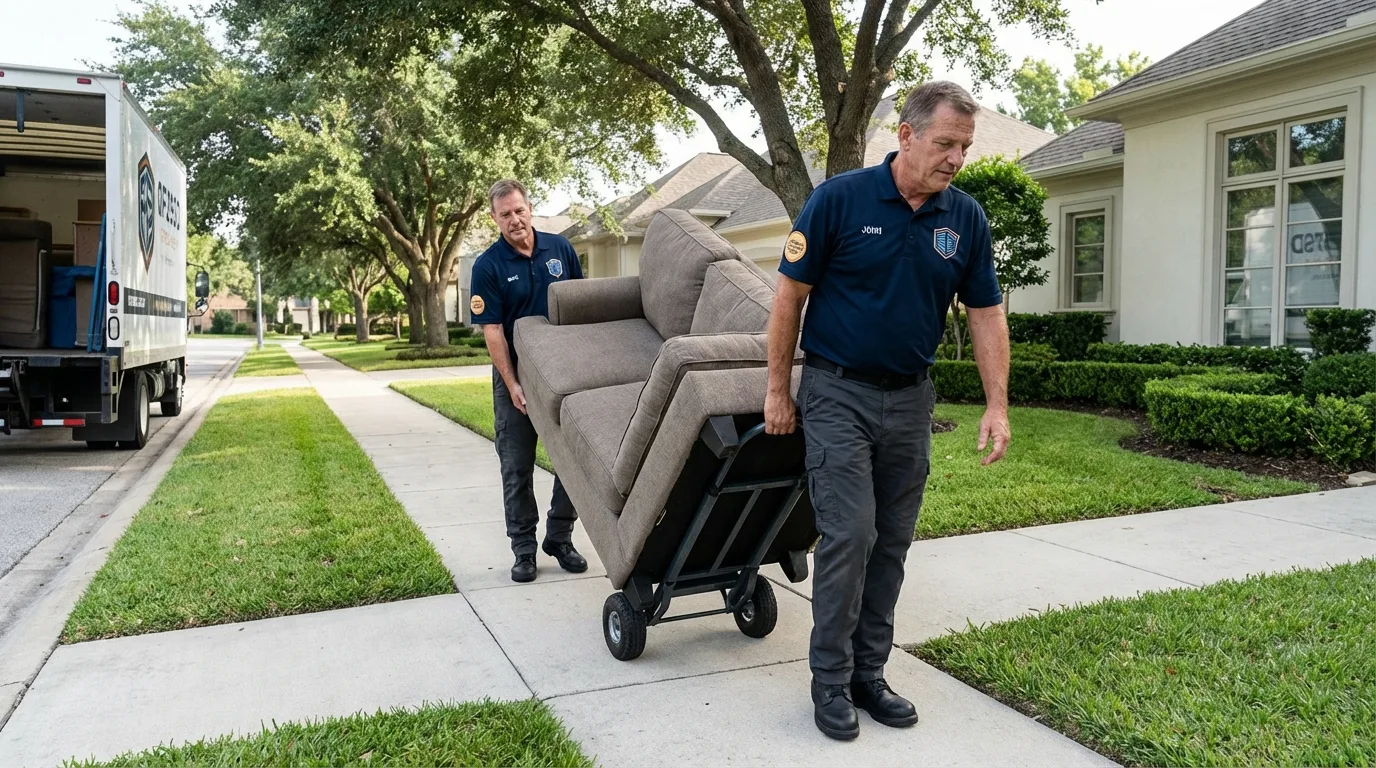 Local residential moving crew loading furniture in Frostburg, MD